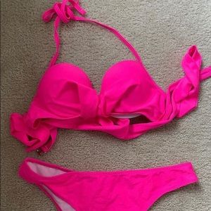 Hot pink swimsuit